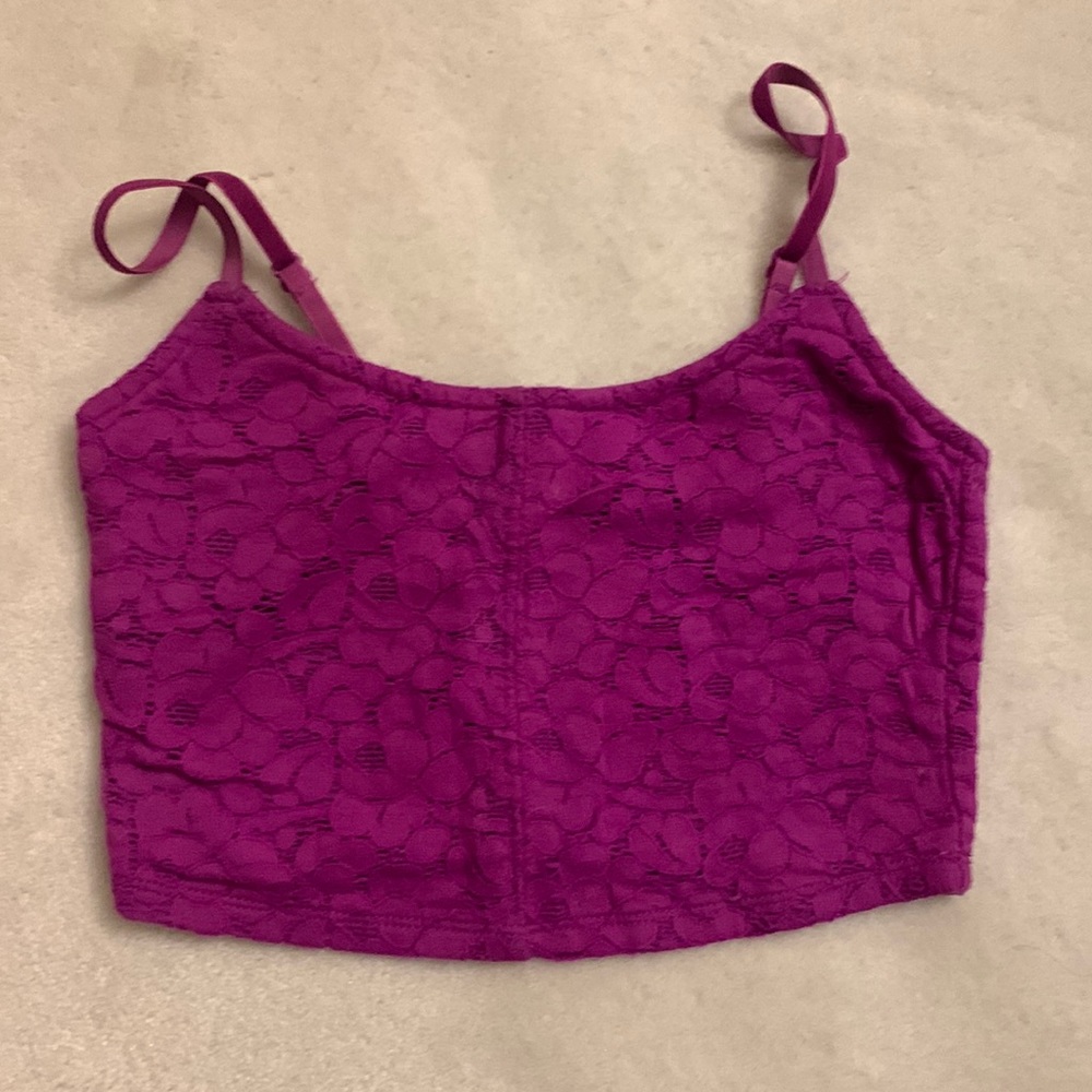 Garage lace purple crop top